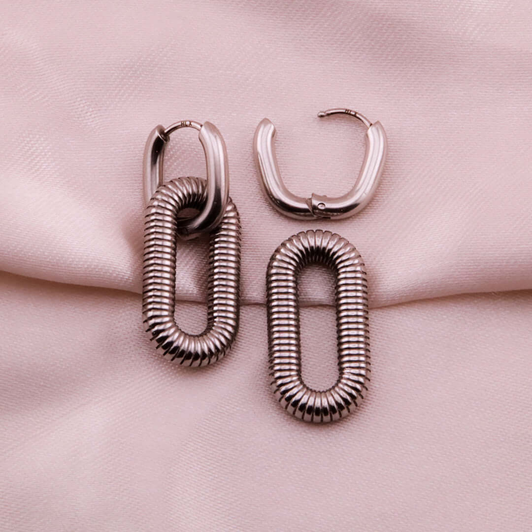 Aretes Modulares Entrelazados - Acero Inoxidable (Plateado y Dorado) - Helix Body Jewelry - Tienda Online de Piercings