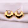 Pendientes Semi Corazón en Acero Inoxidable - Plateado y Dorado