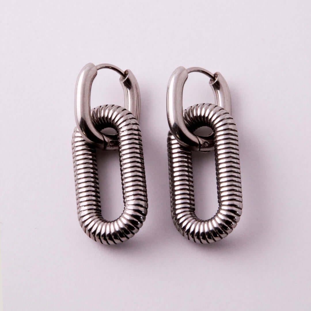 Aretes Modulares Entrelazados - Acero Inoxidable (Plateado y Dorado) - Helix Body Jewelry - Tienda Online de Piercings