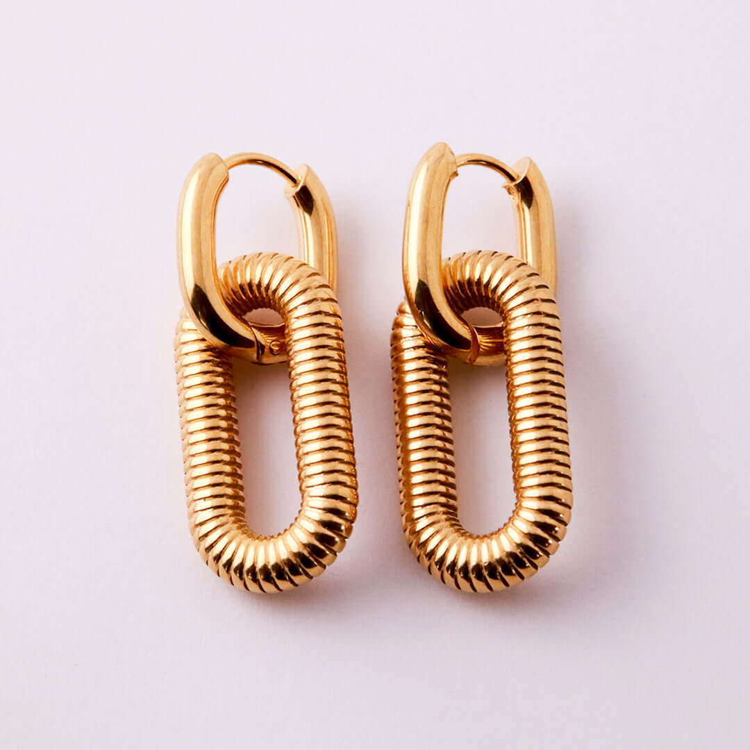 Aretes Modulares Entrelazados - Acero Inoxidable (Plateado y Dorado) - Helix Body Jewelry - Tienda Online de Piercings