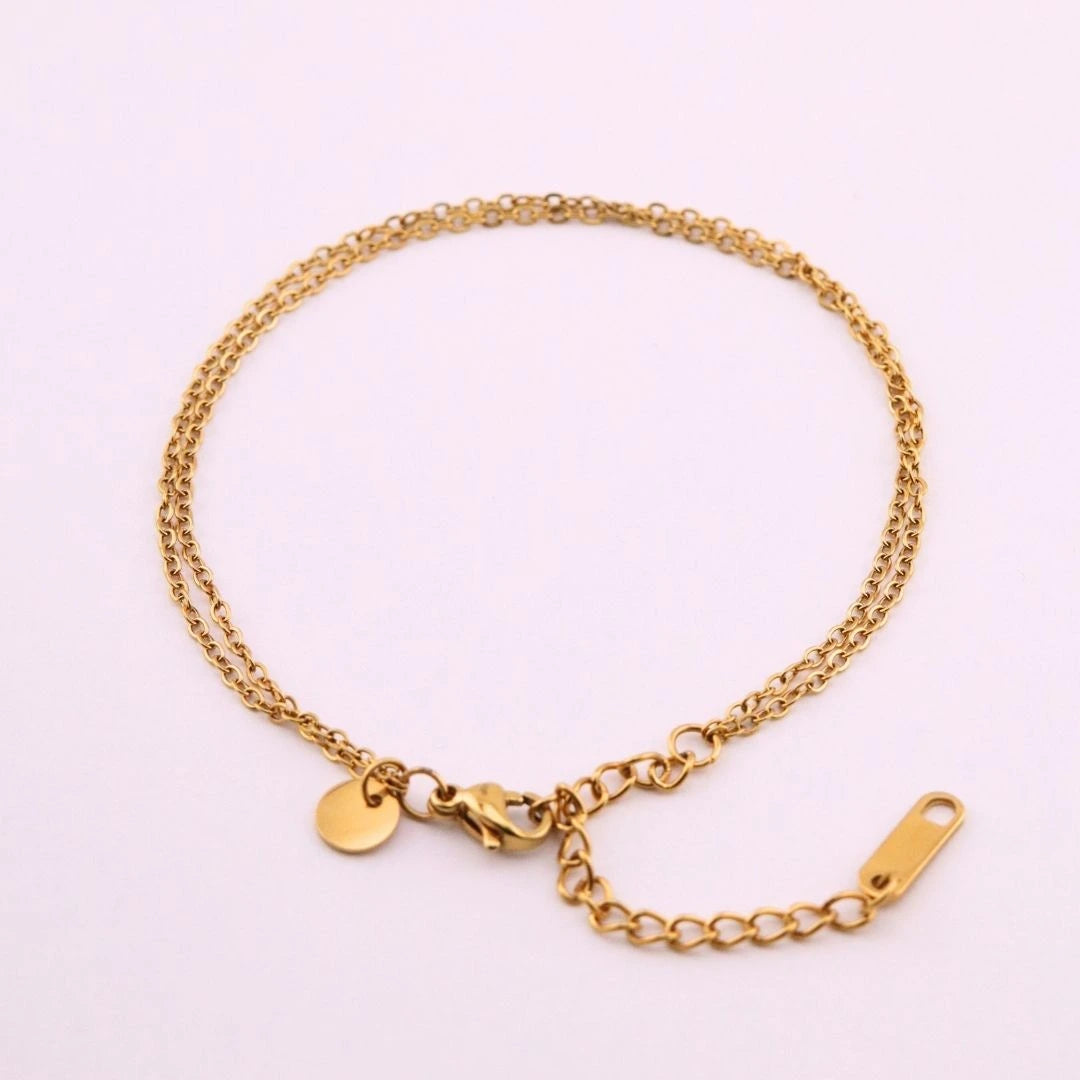 Pulsera Personalizada Dorada con Aplique Circular | Mujer