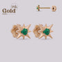 Arete Estrella de Oro 18K con Esmeralda – Diseño Celestial | Helix Body Jewelry - Helix Body Jewelry - Tienda Online de Piercings