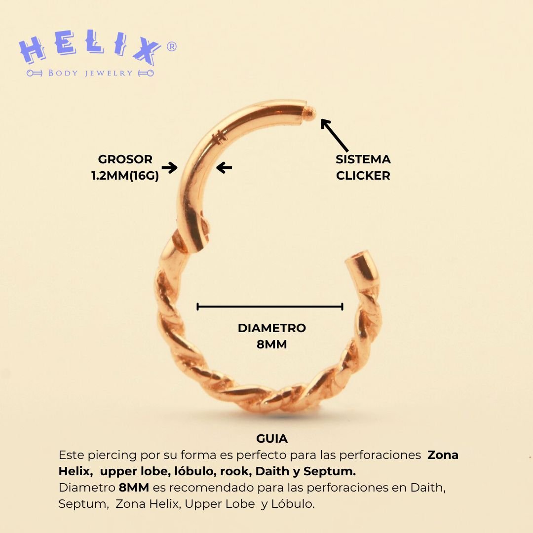 Luxury Trenza | Oro 14k - Helix Body Jewelry - Tienda Online de Piercings