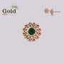 Joya con diseño de sol en oro y esmeralda colombiana - Helix Body Jewelry - Tienda Online de Piercings