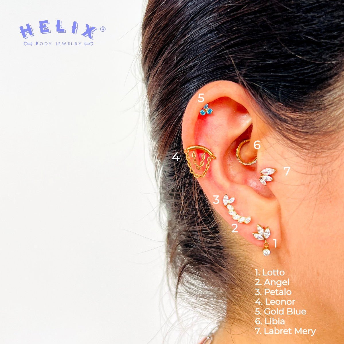 Joya en titanio en forma de media luna - Leonor - Helix Body Jewelry - Tienda Online de Piercings