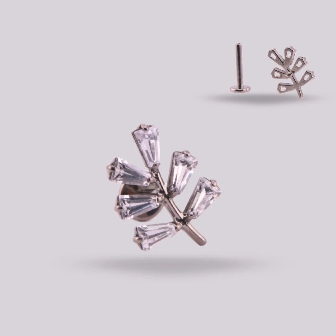 Labret Laurel Titanio Rama | Piercing Helix & Lóbulo - Helix Body Jewelry - Tienda Online de Piercings