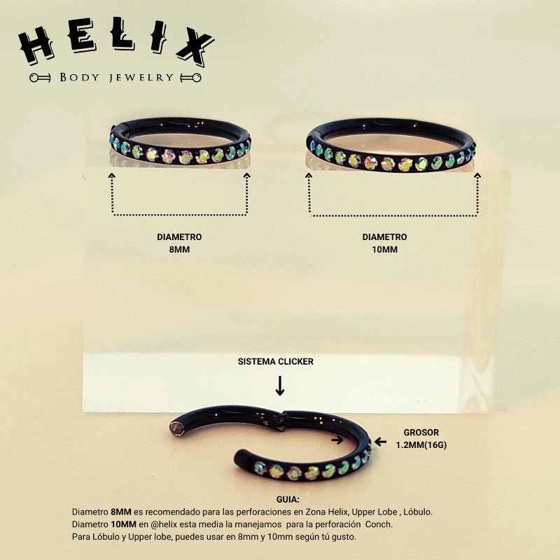 Clicker Black - Helix Body Jewelry - Tienda Online de Piercings