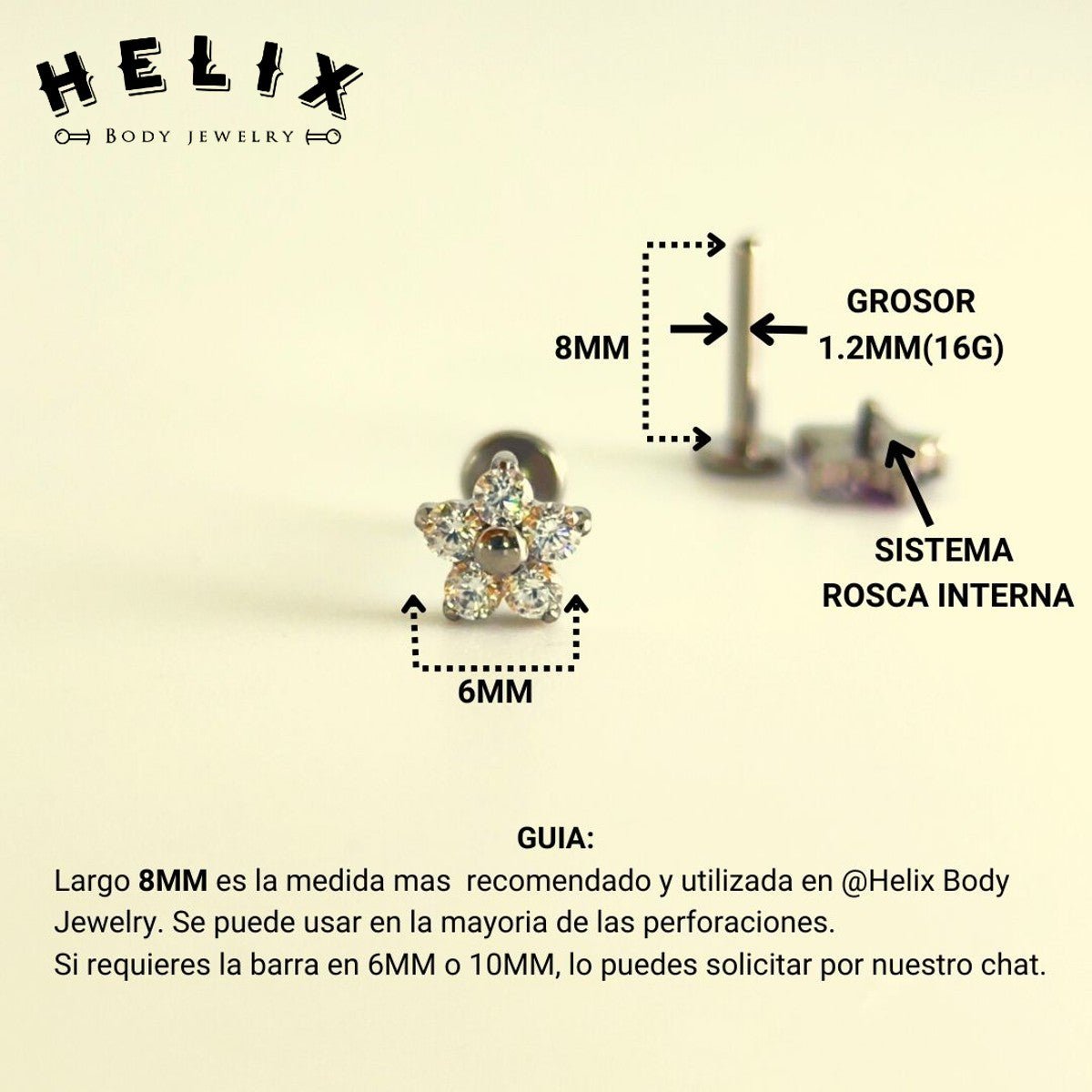 Joya en titanio Lirios - Helix Body Jewelry - Tienda Online de Piercings