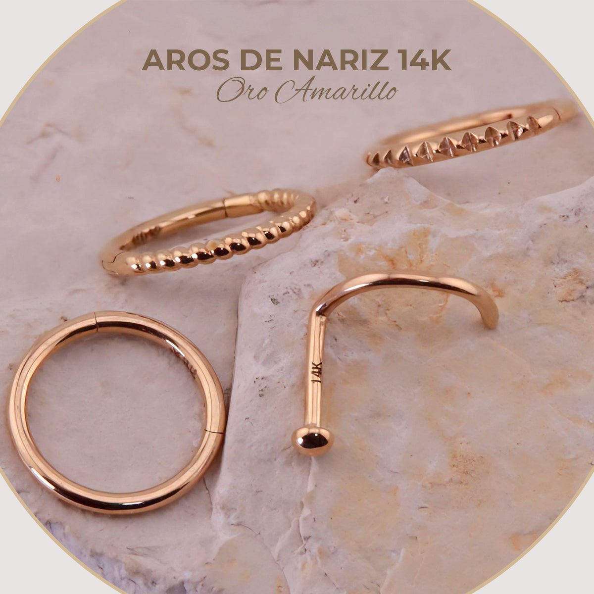 Aros de nariz 14K Oro amarillo - Helix Body Jewelry - Tienda Online de Piercings