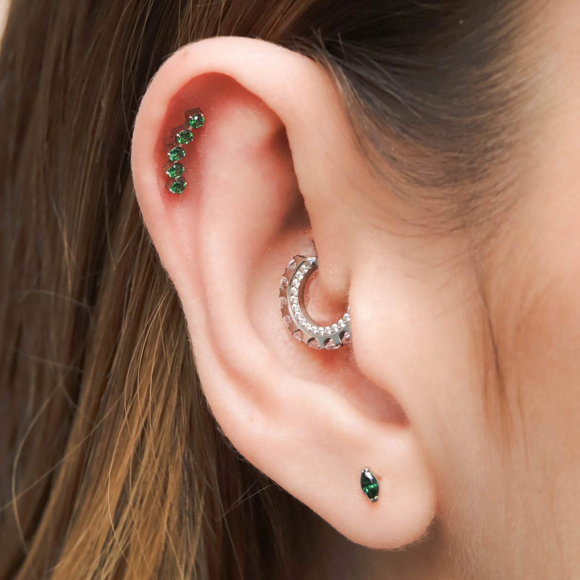 Labret Penta Verde · Titanio Grado Implante