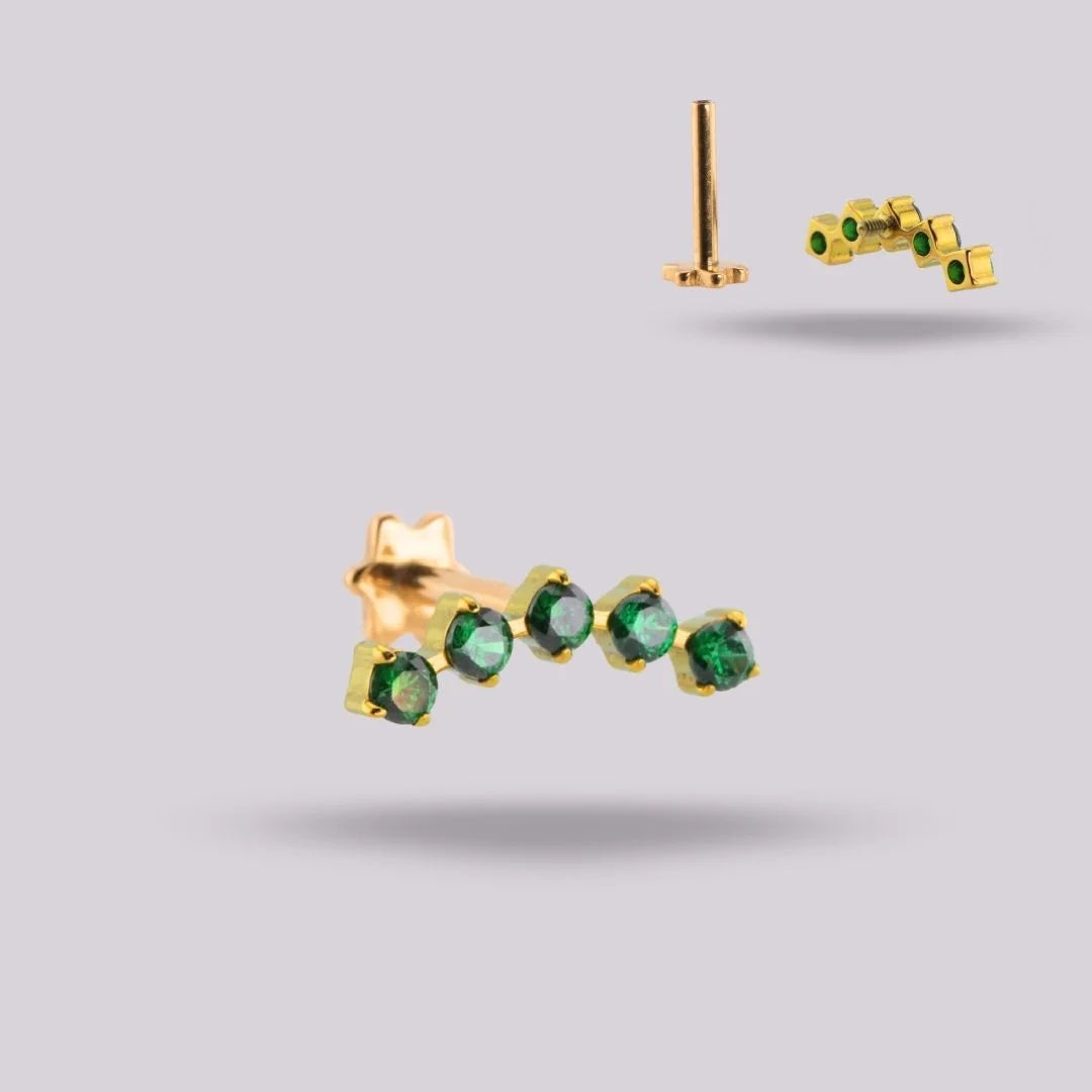 Labret Penta Verde · Titanio Grado Implante