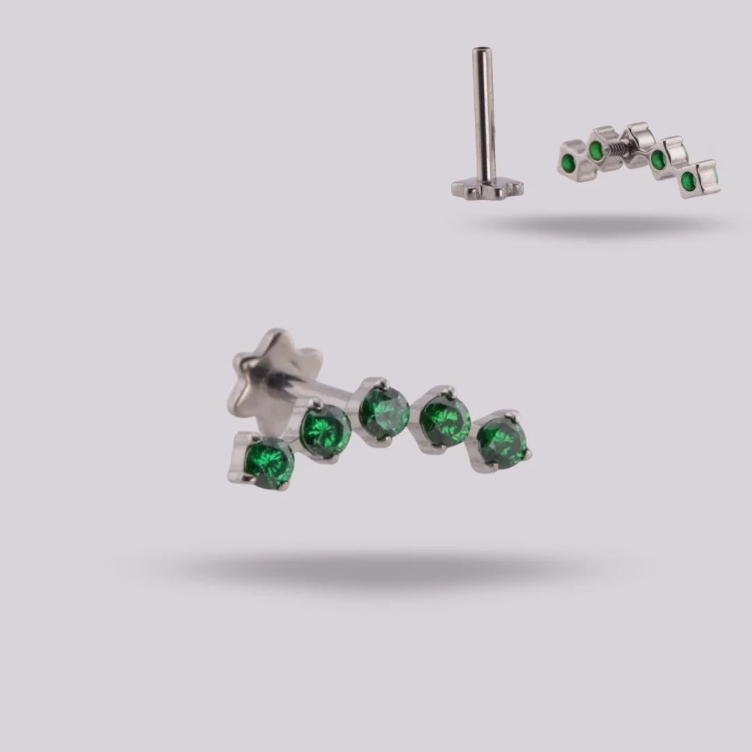 Labret Penta Verde · Titanio Grado Implante