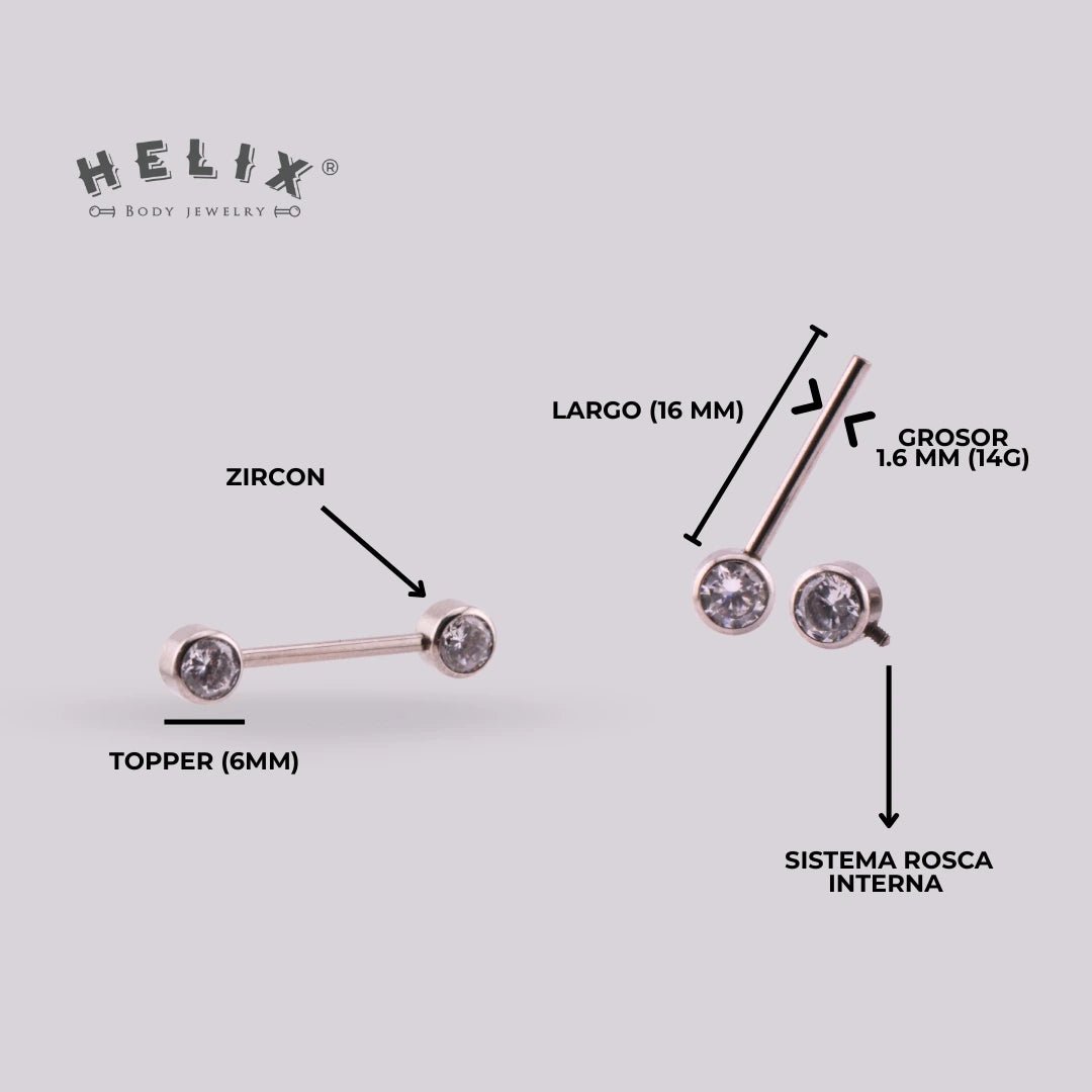 Piercing Pezón Nix Plateado - Helix Body Jewelry - Tienda Online de Piercings