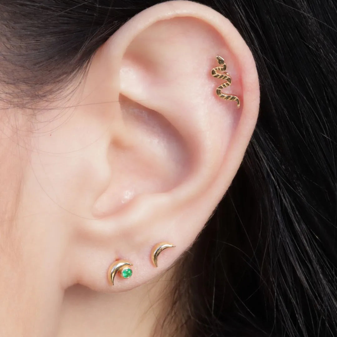 Piercing Media Luna en Oro 18K