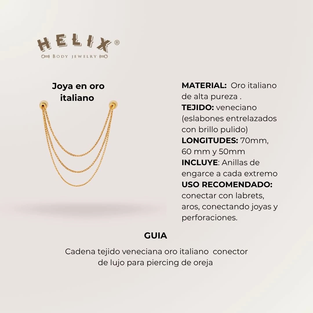 Cadena Triple Oro tejido Veneciano