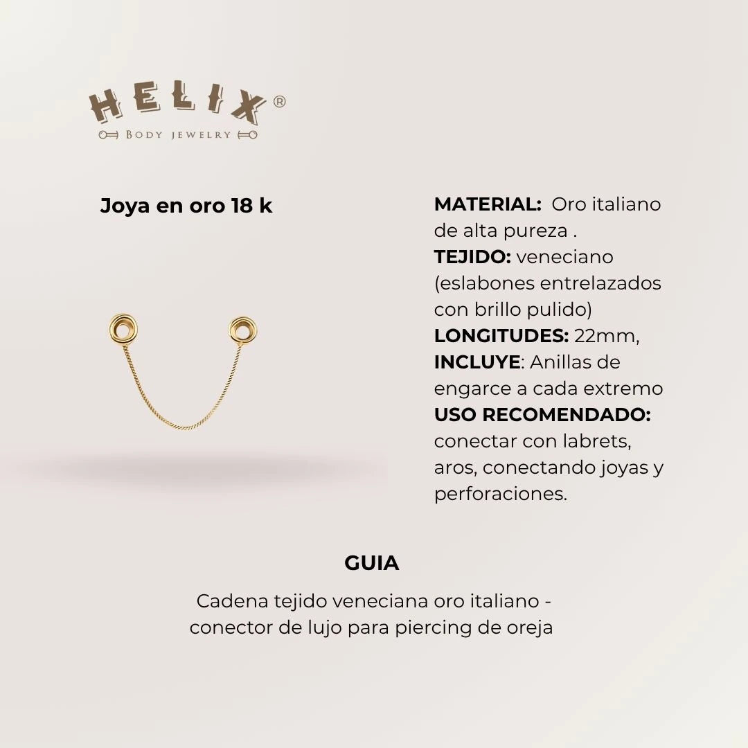 Cadena Corta Oro Italiano tejido Veneciano