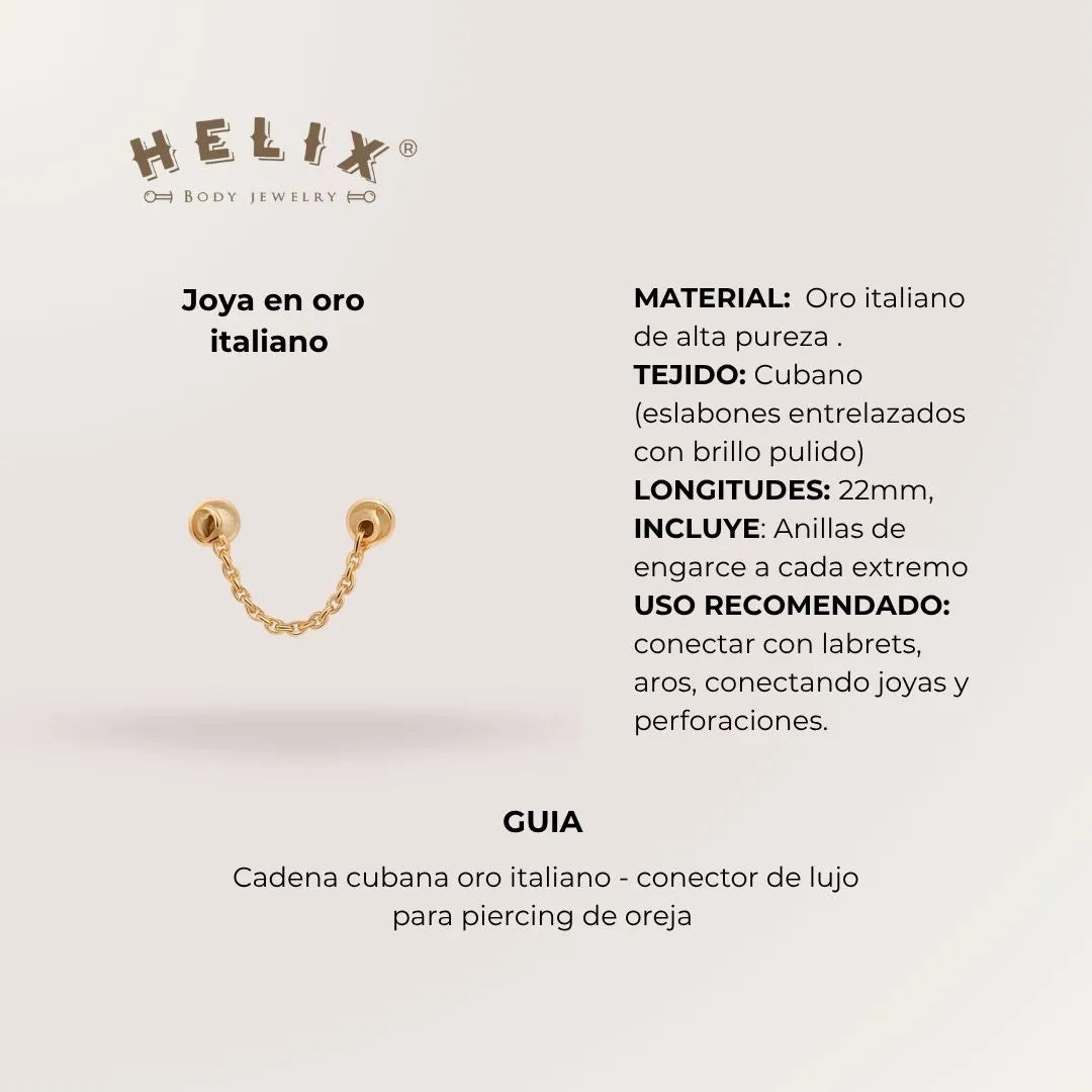 Cadena Corta Cubana Oro Italiano