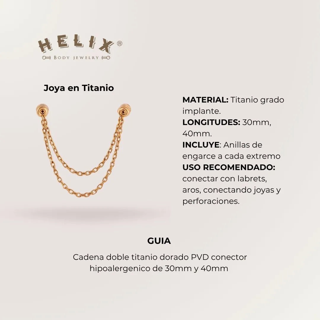 Cadena Doble Titanio Dorado