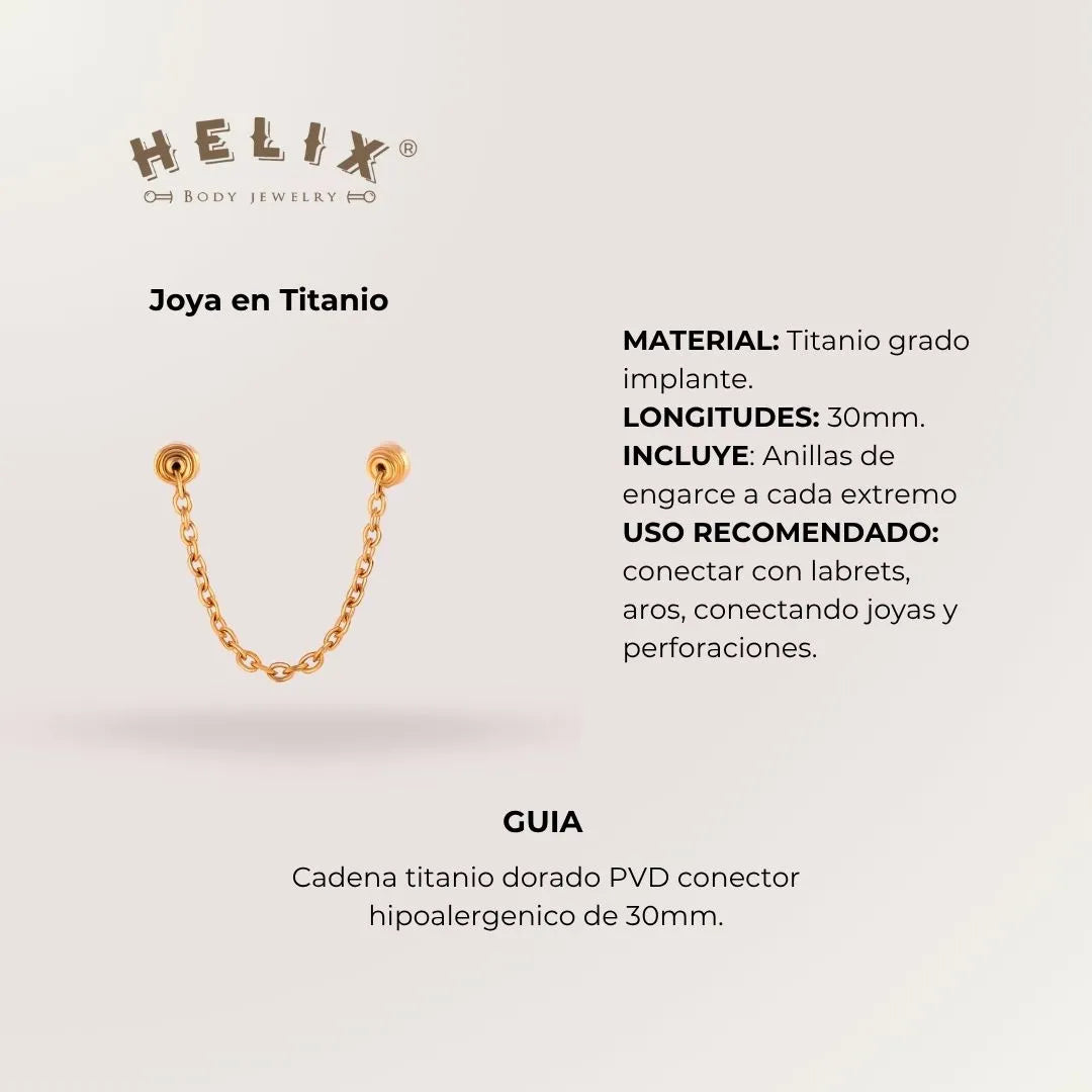 Cadena Titanio Dorado 30 mm