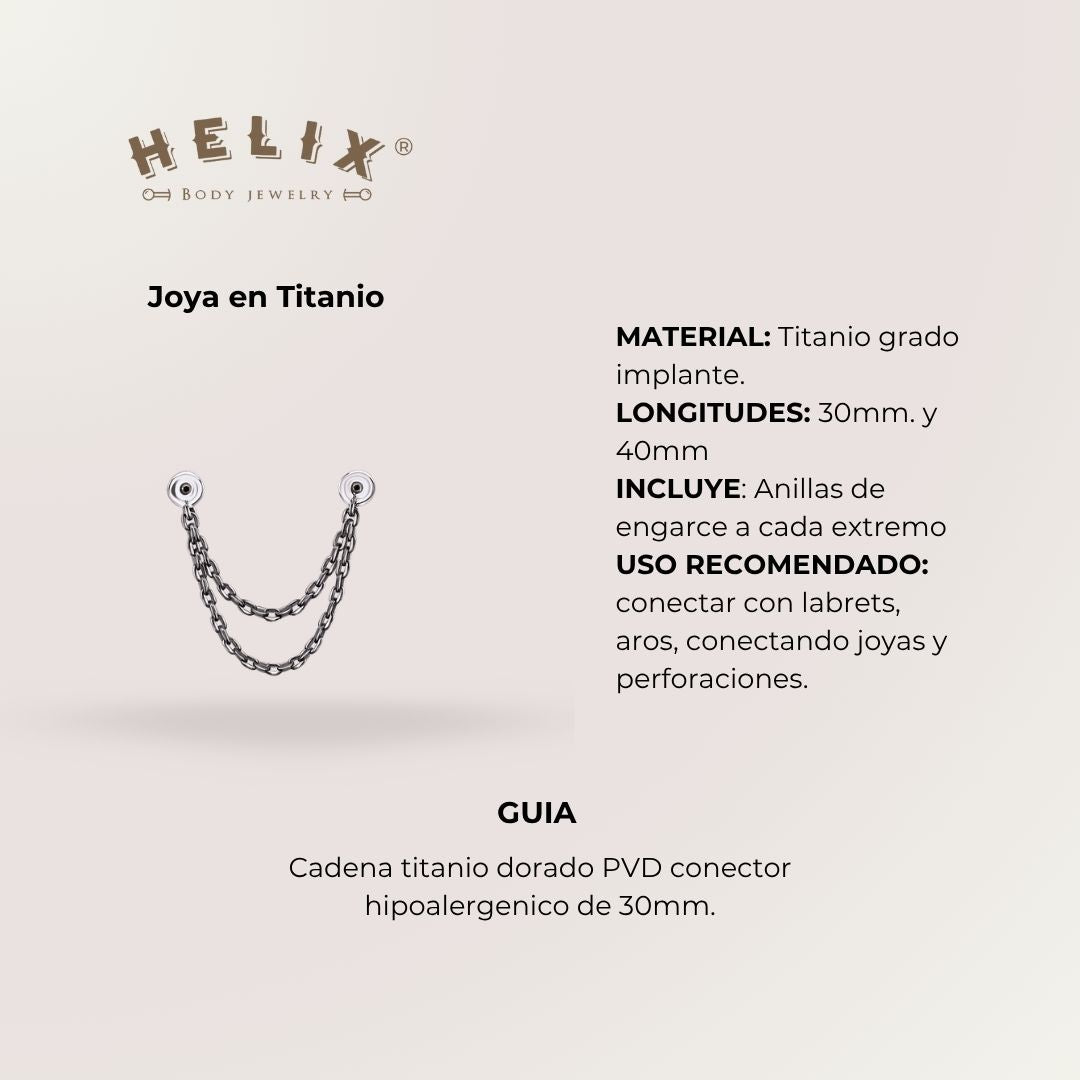 Cadena Doble Titanio Plateado