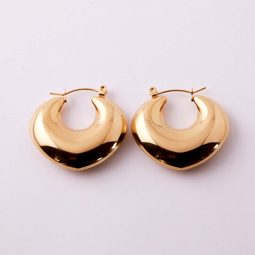 Pendientes Semi Corazón en Acero Inoxidable - Plateado y Dorado - Helix Body Jewelry - Tienda Online de Piercings