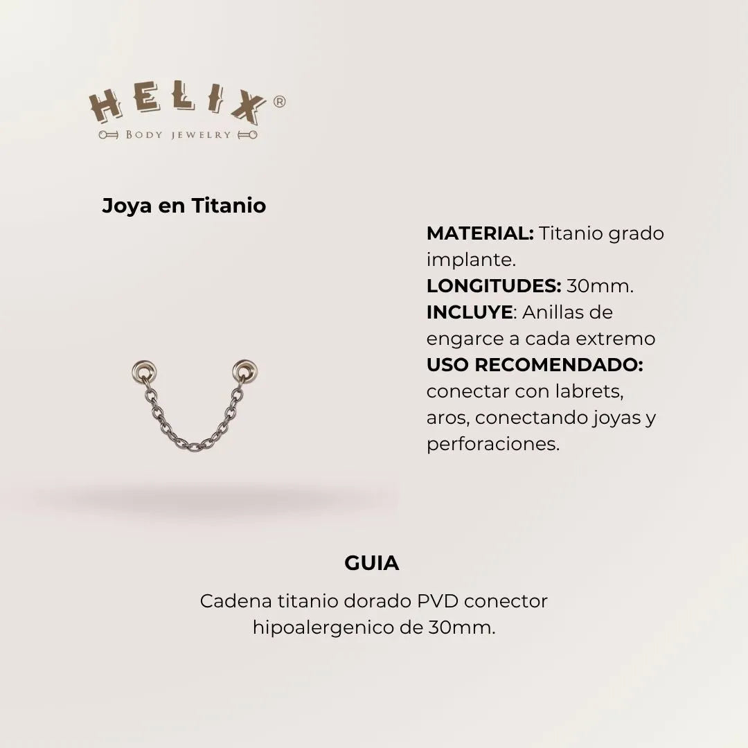 Cadena Titanio Plateado 30 mm