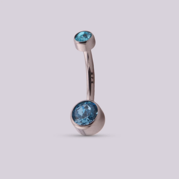 Piercing Ombligo Crystal Aqua