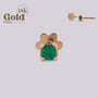 Pendiente labret con esmeralda de 2mm en oro 18K - Helix Body Jewelry - Tienda Online de Piercings
