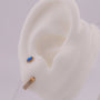 Set de Aretes: Elegancia Dorada con Toque Azul - Helix Body Jewelry - Tienda Online de Piercings