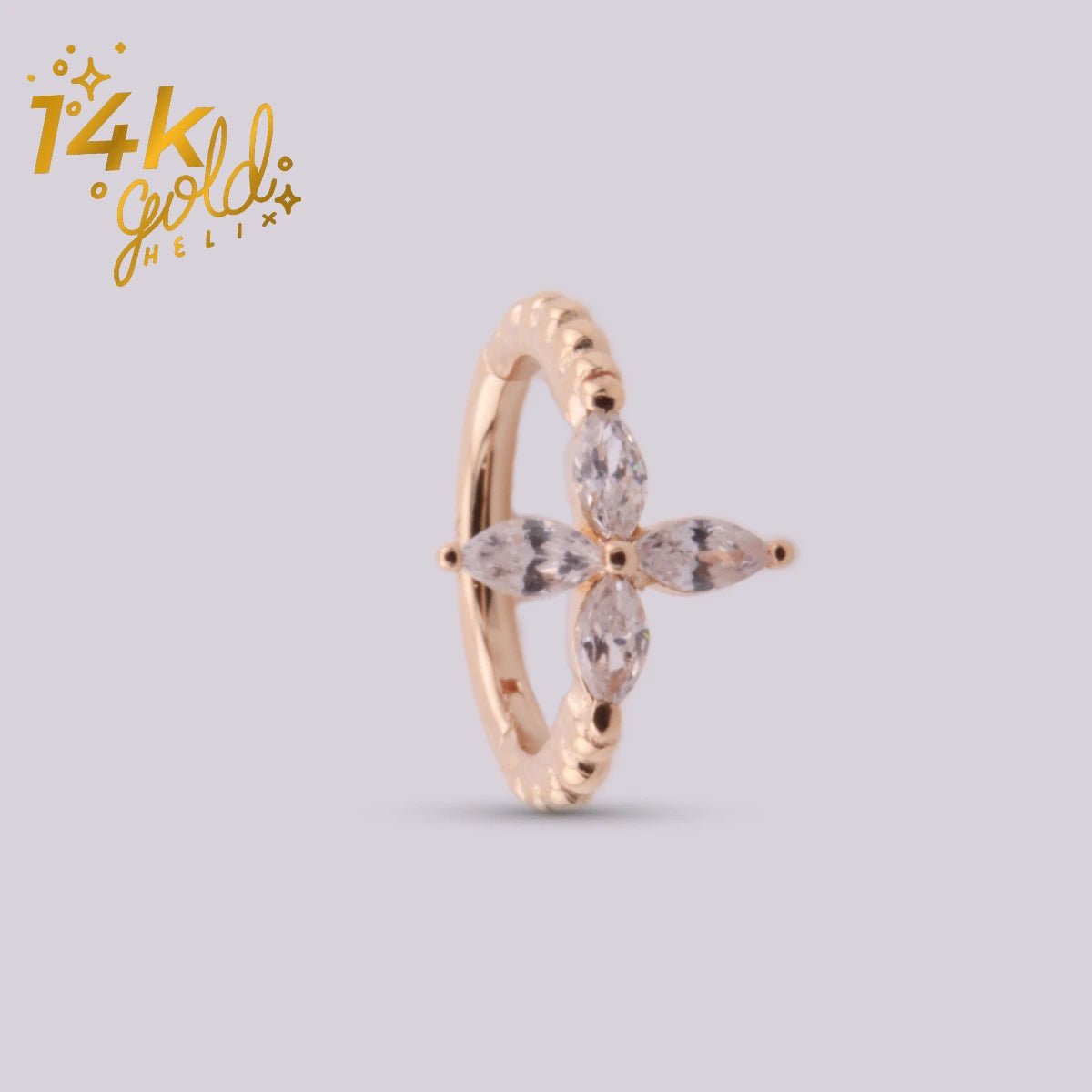 Joya para oreja en Oro Luxury Adara - Helix Body Jewelry - Tienda Online de Piercings