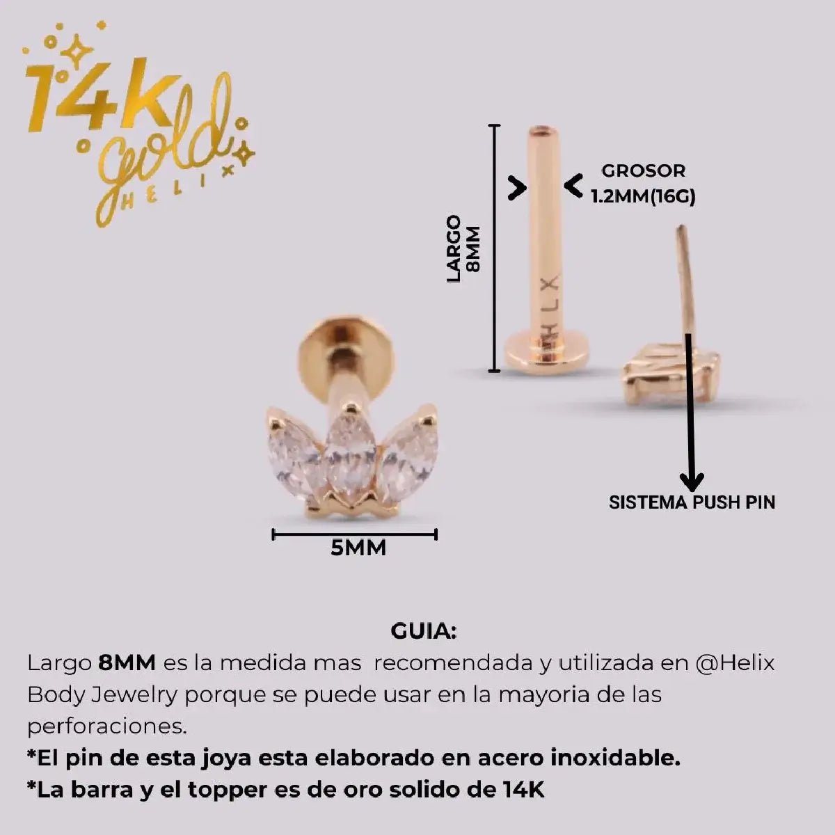 Joyas en oro para piercing - Corona Luxury - Helix Body Jewelry - Tienda Online de Piercings