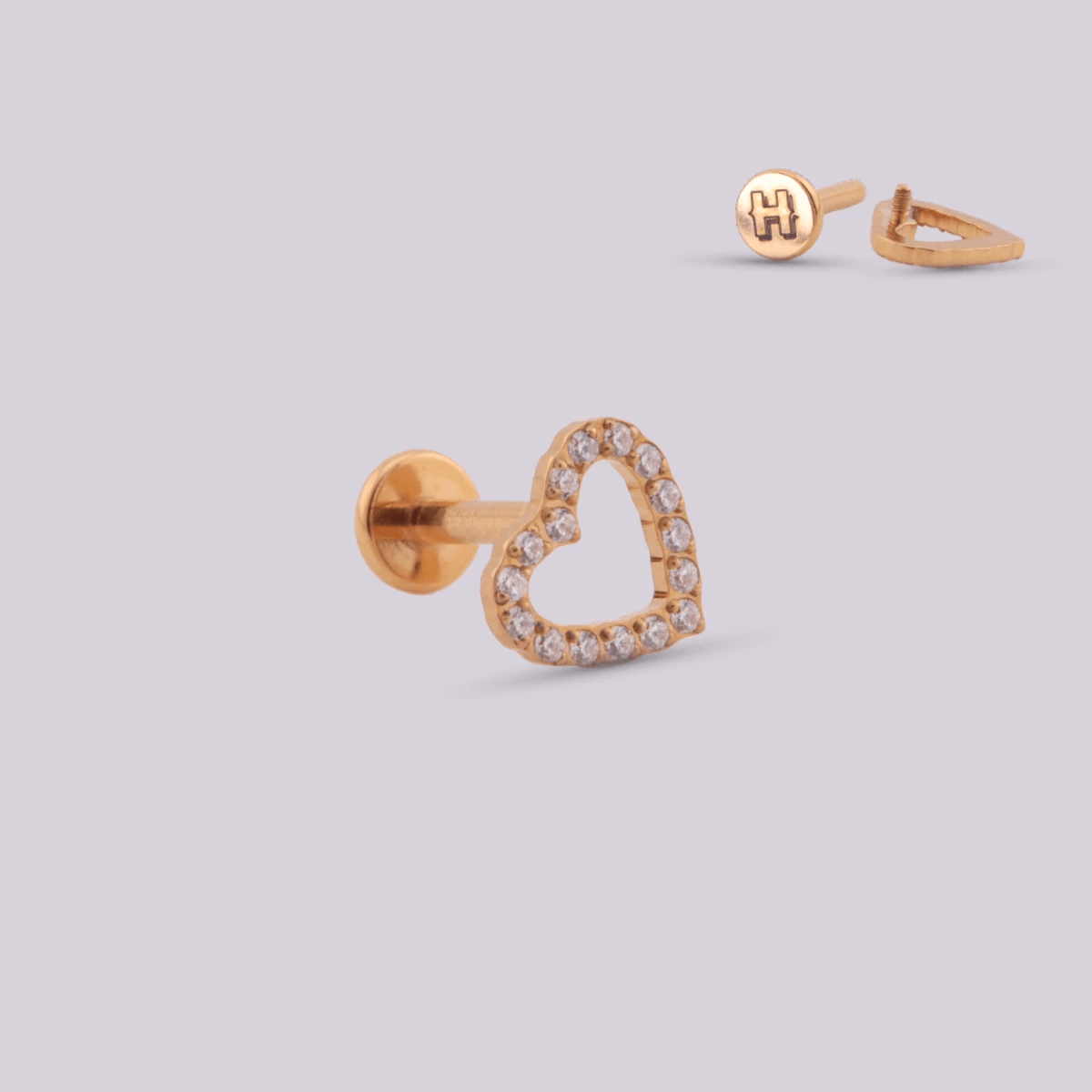 Joya para oreja con forma de corazón - Helix Body Jewelry - Tienda Online de Piercings