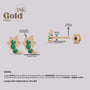 Arete de Oro 18K con Esmeralda – Luna Creciente | Joya de Lujo Helix - Helix Body Jewelry - Tienda Online de Piercings