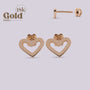 Aretes en oro con forma corazón - Helix Body Jewelry - Tienda Online de Piercings