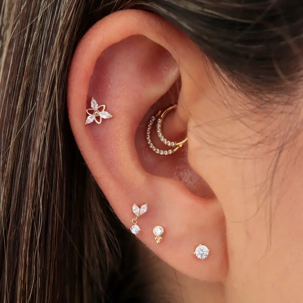 Joya con pequeño cristal Swarovski - Mini Luxury - Helix Body Jewelry - Tienda Online de Piercings