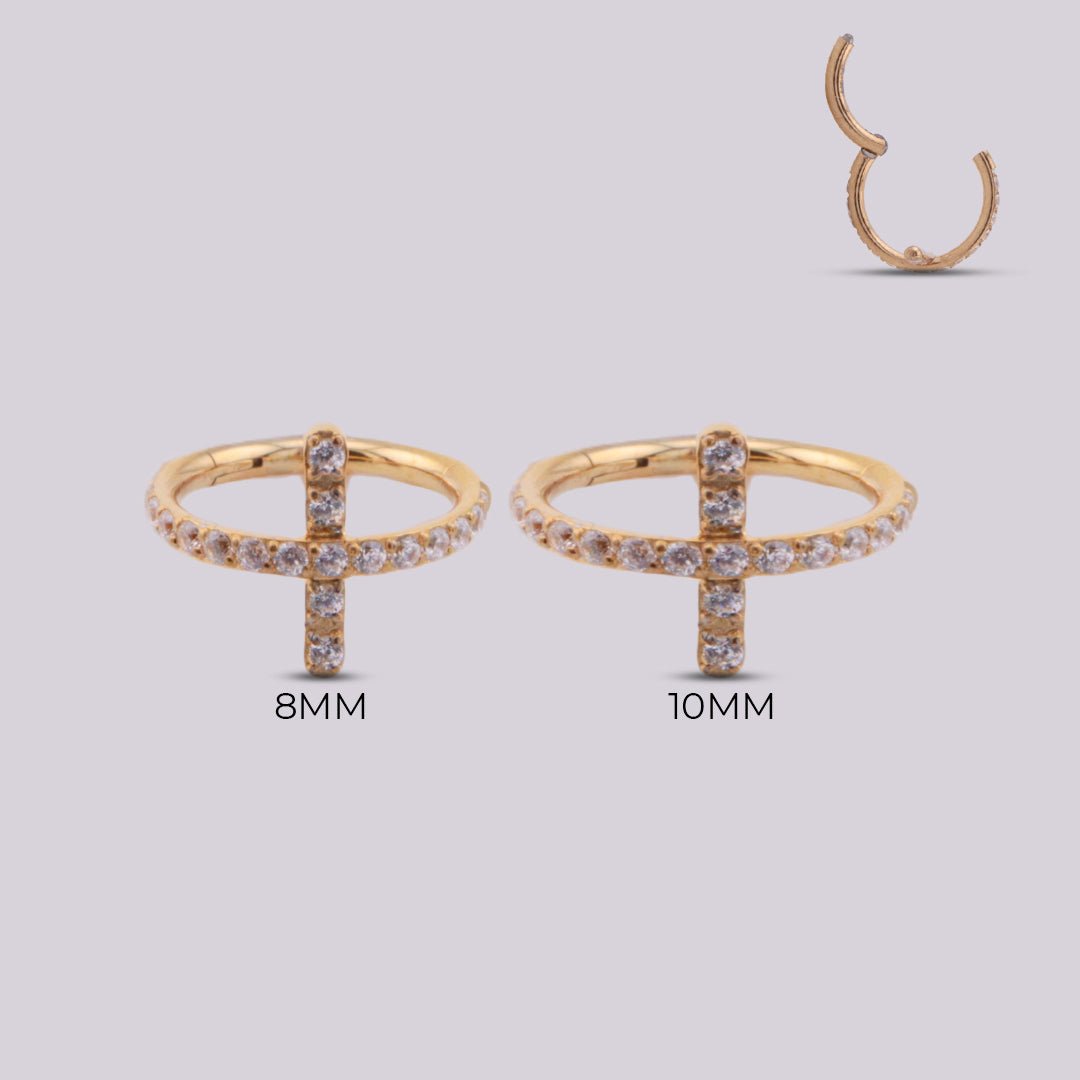 Aro con incrustaciones en zircón - Elyn - Helix Body Jewelry - Tienda Online de Piercings