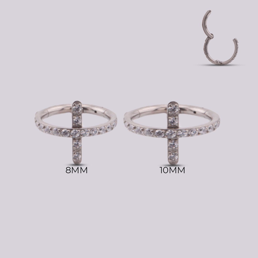 Aro con incrustaciones en zircón - Elyn - Helix Body Jewelry - Tienda Online de Piercings
