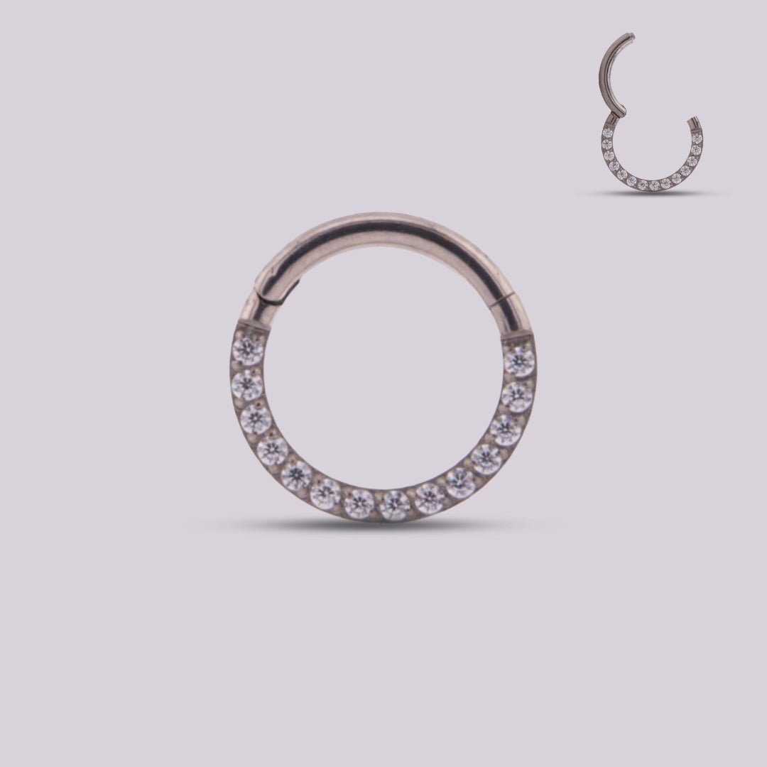 Aro zirconia plateado - Helix Body Jewelry - Tienda Online de Piercings