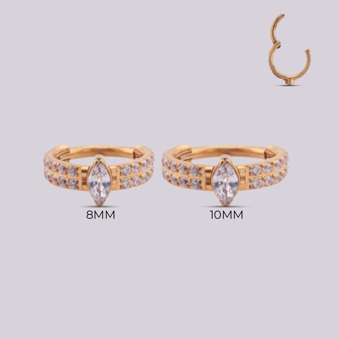 Aro en titanio con sistema clicker - Gema - Helix Body Jewelry - Tienda Online de Piercings