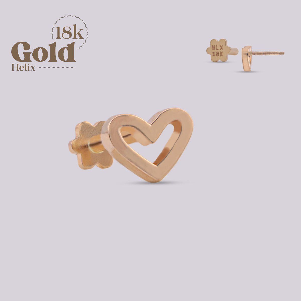 Pendiente Corazón Oro 18K - Elegancia y Delicadeza en tu piercing - Helix Body Jewelry - Tienda Online de Piercings