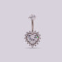 Piercing Ombligo Corazon Queen Plateado - Helix Body Jewelry - Tienda Online de Piercings
