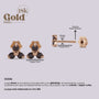 Aretes en oro con tres diamantes negros - Helix Body Jewelry - Tienda Online de Piercings