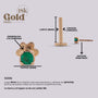 Pendiente labret con esmeralda de 2mm en oro 18K - Helix Body Jewelry - Tienda Online de Piercings