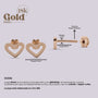 Aretes en oro con forma corazón - Helix Body Jewelry - Tienda Online de Piercings