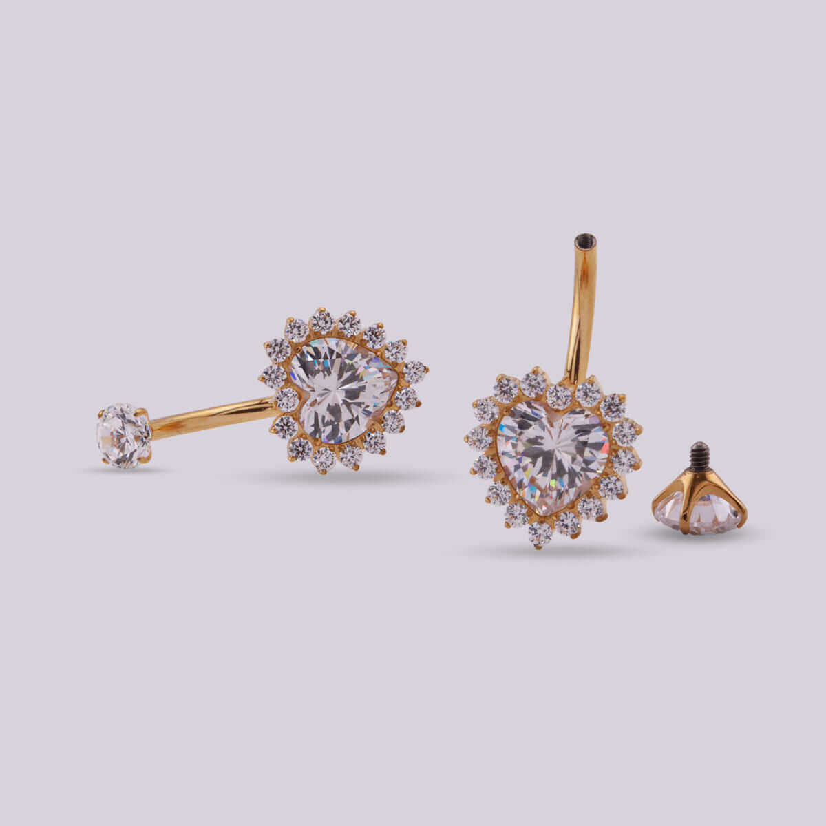 Piercing Ombligo Corazon Queen Dorado - Helix Body Jewelry - Tienda Online de Piercings