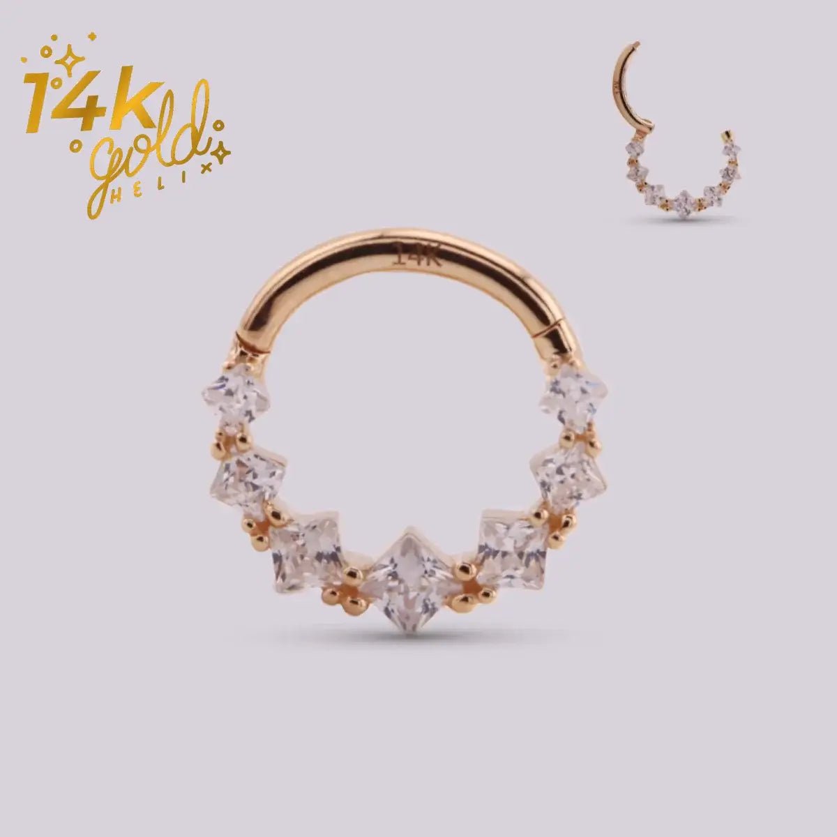 Joya para oreja en Oro Luxury Persei - Helix Body Jewelry - Tienda Online de Piercings