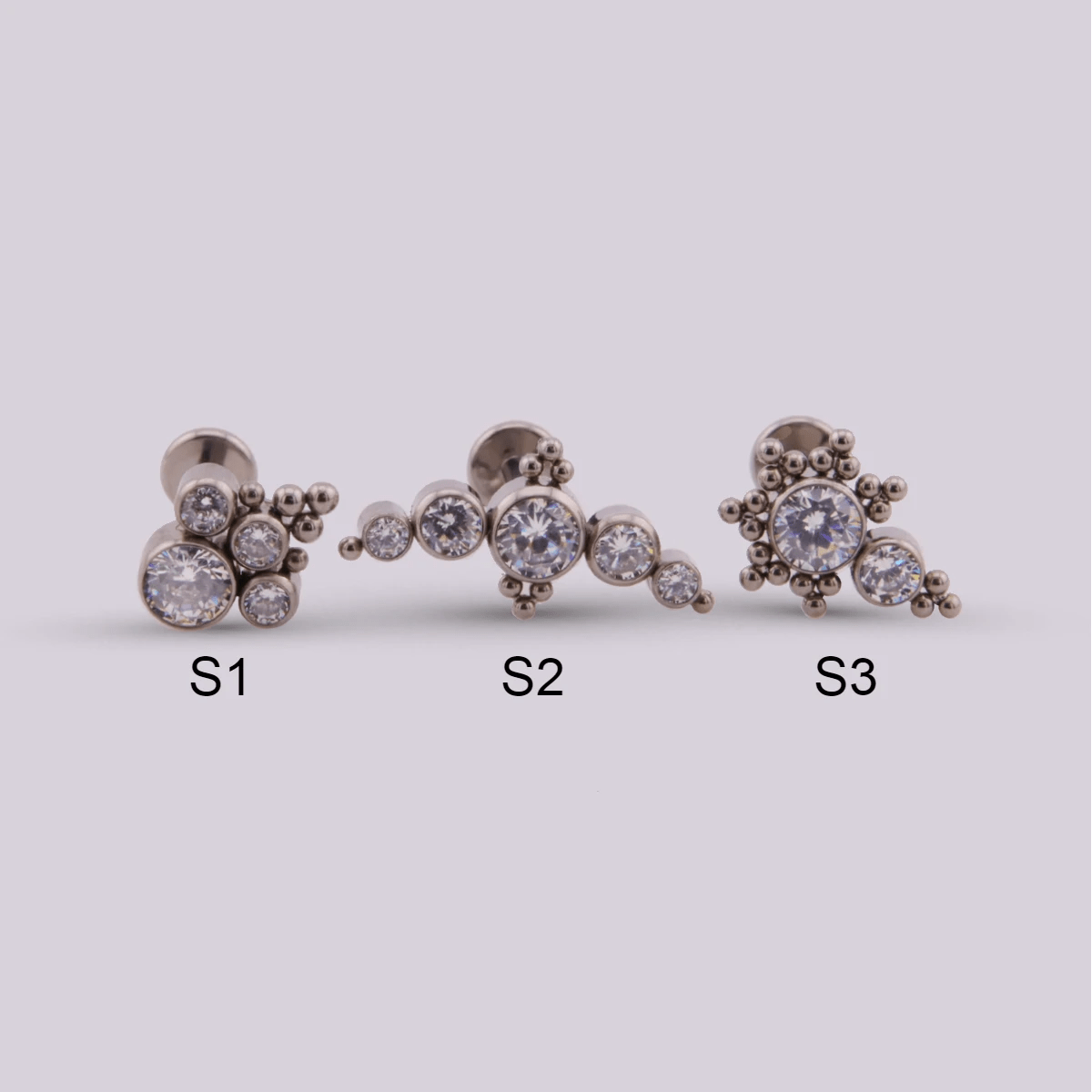 Labret plateado Strong - Helix Body Jewelry - Tienda Online de Piercings