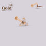 Joya para oreja con tres cristales de diamante - Helix Body Jewelry - Tienda Online de Piercings