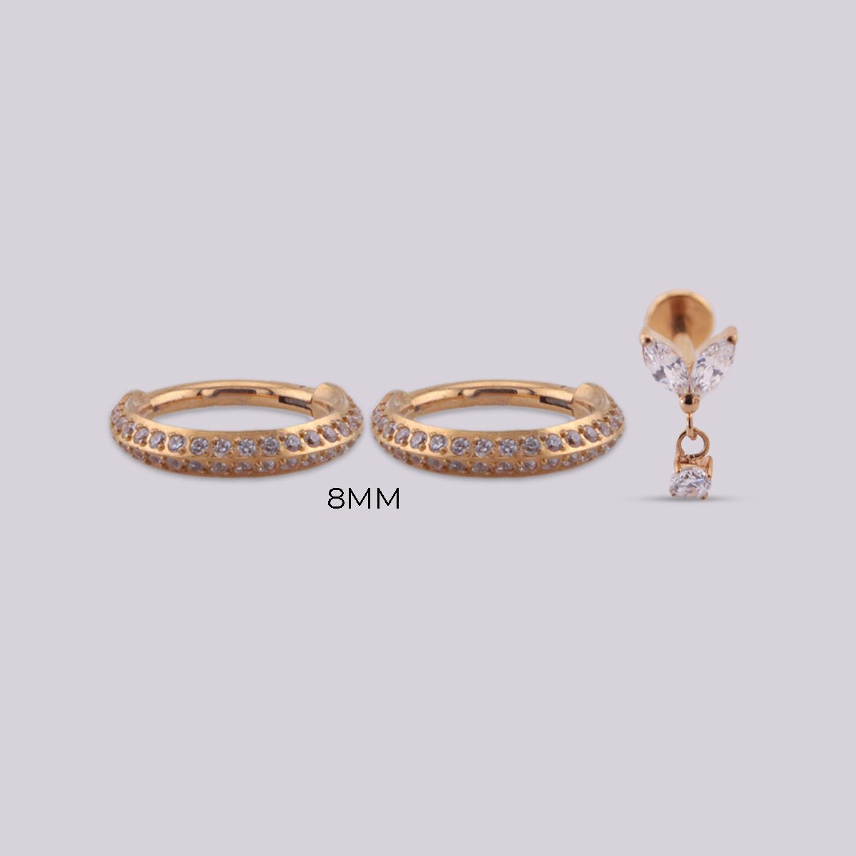 Set de Aretes en Titanio Libia - Helix Body Jewelry - Tienda Online de Piercings