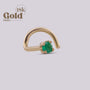 Joya para nostril con esmeralda colombiana - Helix Body Jewelry - Tienda Online de Piercings